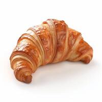 ai généré 3d illustration de croissant isolé sur blanc Contexte photo