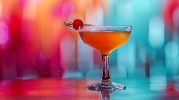 ai généré coloré cocktail avec Cerise photo