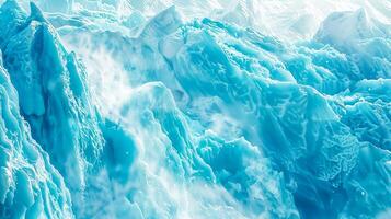 ai généré haute définition Capturer de une vif bleu glacier avec complexe glacé détails photo