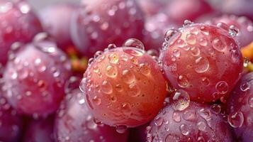 ai généré les raisins couvert dans l'eau gouttelettes photo