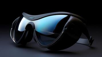 ai généré noir des lunettes pour virtuel réalité photo