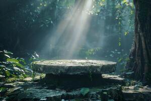 ai généré dense vert forêt rempli avec les plantes photo