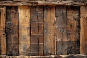 ai généré Cadre avec en bois mur cloison. photo