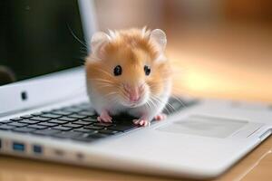 ai généré le hamster à le portable photo