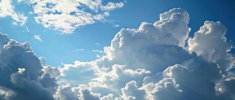 ai généré majestueux cumulonimbus des nuages dans une dynamique ciel. spectaculaire ciel avec imposant des nuages, indicatif de en changeant temps motifs et Naturel beauté photo