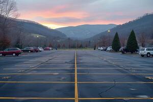 ai généré vide voiture parking lot et espace professionnel la photographie photo