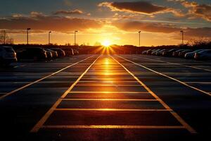 ai généré vide voiture parking lot et espace professionnel la photographie photo