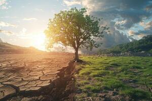 ai généré climat changement impact sur plus et pire environnement professionnel la photographie photo