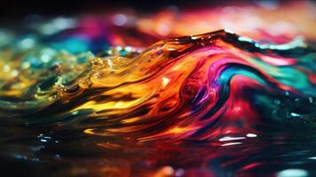 ai généré liquide vagues en dessous de faible éclairage abstrait Contexte photo