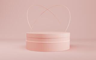 abstrait minimal Contexte. cylindrique podium pour produit afficher sur brillant crème Couleur Contexte dans pastel couleurs photo