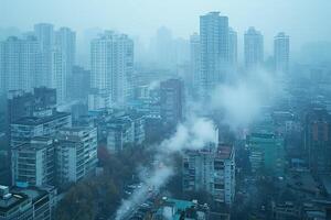 ai généré air la pollution de les industries processus professionnel la photographie photo