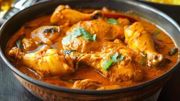 ai généré poulet curry - traditionnel Indien nourriture photo