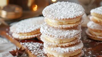 ai généré alfajores traditionnel Argentine sucré biscuits photo