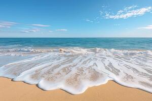 ai généré plage le sable avec océan paysage professionnel la photographie photo