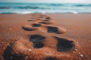 ai généré plage le sable avec océan paysage professionnel la photographie photo