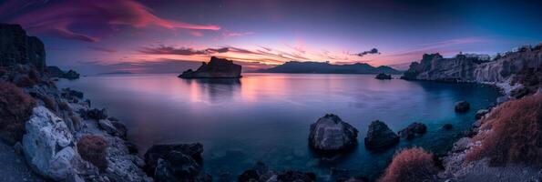 ai généré mer vue dans longue exposition photo