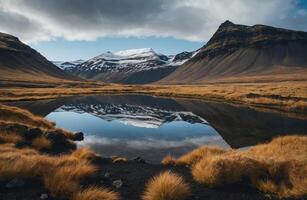 ai généré Stupéfiant vues de Islande photo