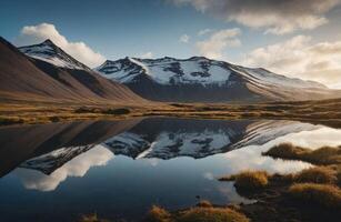 ai généré Stupéfiant vues de Islande photo