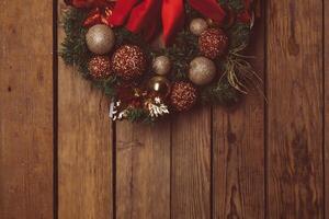 avènement Noël couronne sur en bois porte ou mur décoration photo