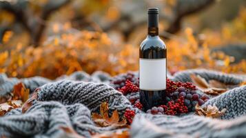 ai généré bouteille de du vin sur couverture photo