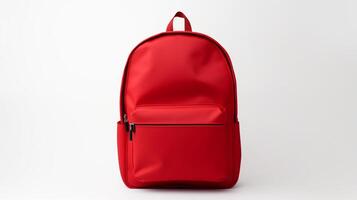 ai généré rouge mode sac à dos sac isolé sur blanc Contexte avec copie espace pour publicité. ai généré photo