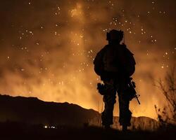 ai généré spécial les forces nuit op élite et ombragé photo