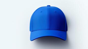 ai généré photo de Royal bleu visière casquette isolé sur blanc Contexte. ai généré