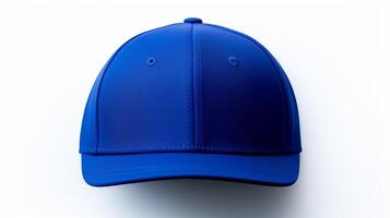 ai généré photo de Royal bleu visière casquette isolé sur blanc Contexte. ai généré