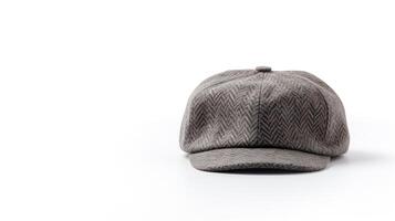 ai généré photo de tweed vendeur de journaux casquette isolé sur blanc Contexte. ai généré