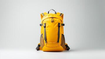 ai généré Jaune hydratation sac à dos sac isolé sur blanc Contexte avec copie espace pour publicité. ai généré photo