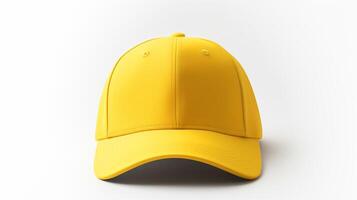 ai généré photo de Jaune base-ball casquette isolé sur blanc Contexte. ai généré