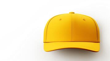 ai généré photo de Jaune visière casquette isolé sur blanc Contexte. ai généré