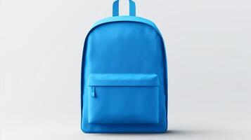 ai généré bleu école sac à dos sac isolé sur blanc Contexte avec copie espace pour publicité. ai généré photo