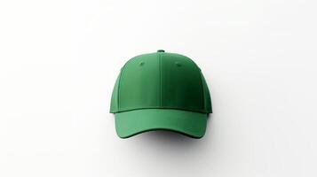 ai généré photo de vert ajusté casquette isolé sur blanc Contexte. ai généré