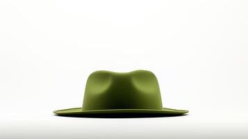 ai généré photo de vert Panama chapeau isolé sur blanc Contexte. ai généré