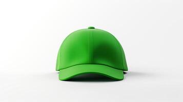 ai généré photo de vert cyclisme casquette isolé sur blanc Contexte. ai généré