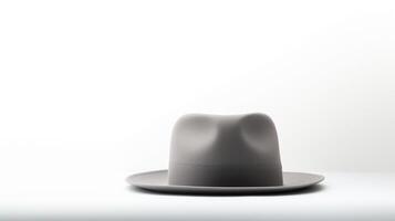 ai généré photo de gris canotier chapeau isolé sur blanc Contexte. ai généré