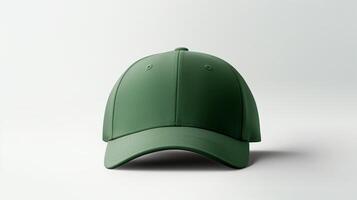 ai généré photo de vert ajusté casquette isolé sur blanc Contexte. ai généré