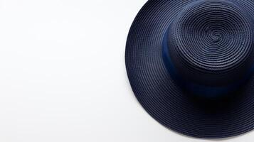 ai généré photo de marine bleu paille chapeau isolé sur blanc Contexte. ai généré