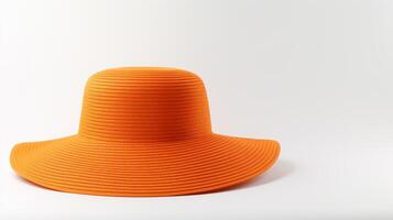 ai généré photo de Orange Soleil chapeau isolé sur blanc Contexte. ai généré