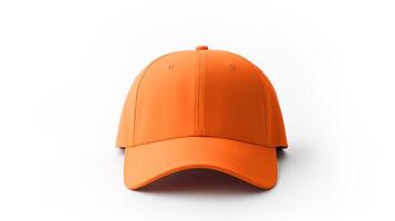 ai généré photo de Orange visière casquette isolé sur blanc Contexte. ai généré