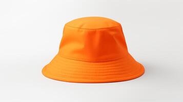 ai généré photo de Orange seau chapeau isolé sur blanc Contexte. ai généré