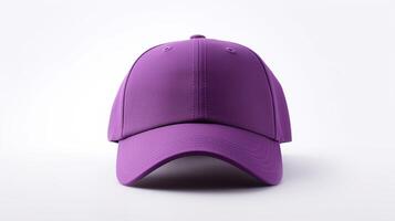 ai généré photo de violet base-ball casquette isolé sur blanc Contexte. ai généré