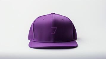 ai généré photo de violet snapback isolé sur blanc Contexte. ai généré