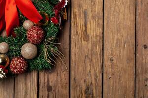 avènement Noël couronne sur en bois porte ou mur décoration photo