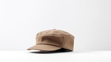 ai généré photo de beige vendeur de journaux casquette isolé sur blanc Contexte. ai généré