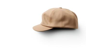 ai généré photo de beige plat casquette isolé sur blanc Contexte. ai généré