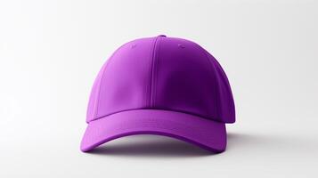 ai généré photo de violet base-ball casquette isolé sur blanc Contexte. ai généré