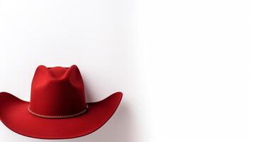 ai généré photo de rouge cow-boy chapeau isolé sur blanc Contexte. ai généré