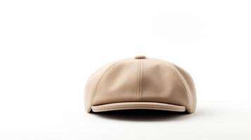 ai généré photo de beige vendeur de journaux casquette isolé sur blanc Contexte. ai généré